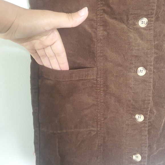 Sincerely Jules Button Up Corduroy Jumper Tank Dress Small Academia Preppy Y2K - Picture 7 of 9